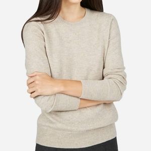 Everlane Beige Tan Crew Neck Cashmere Sweater